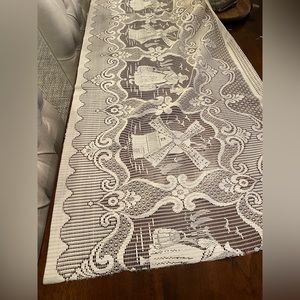 Lace curtain panel dutch windmills
